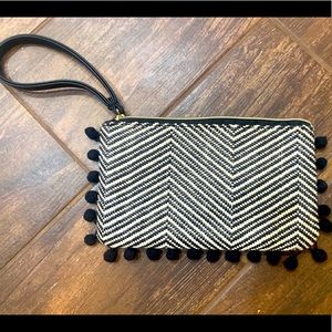 Black and white wristlet